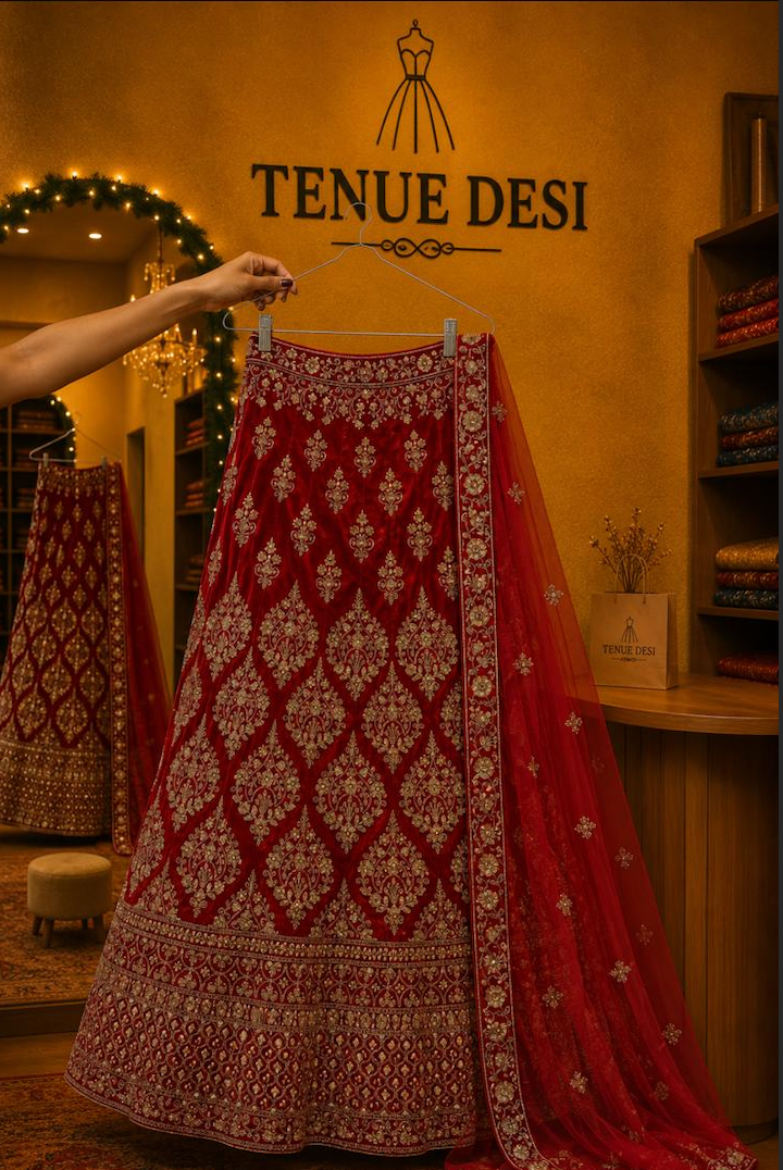 Lehenga Red Velvet