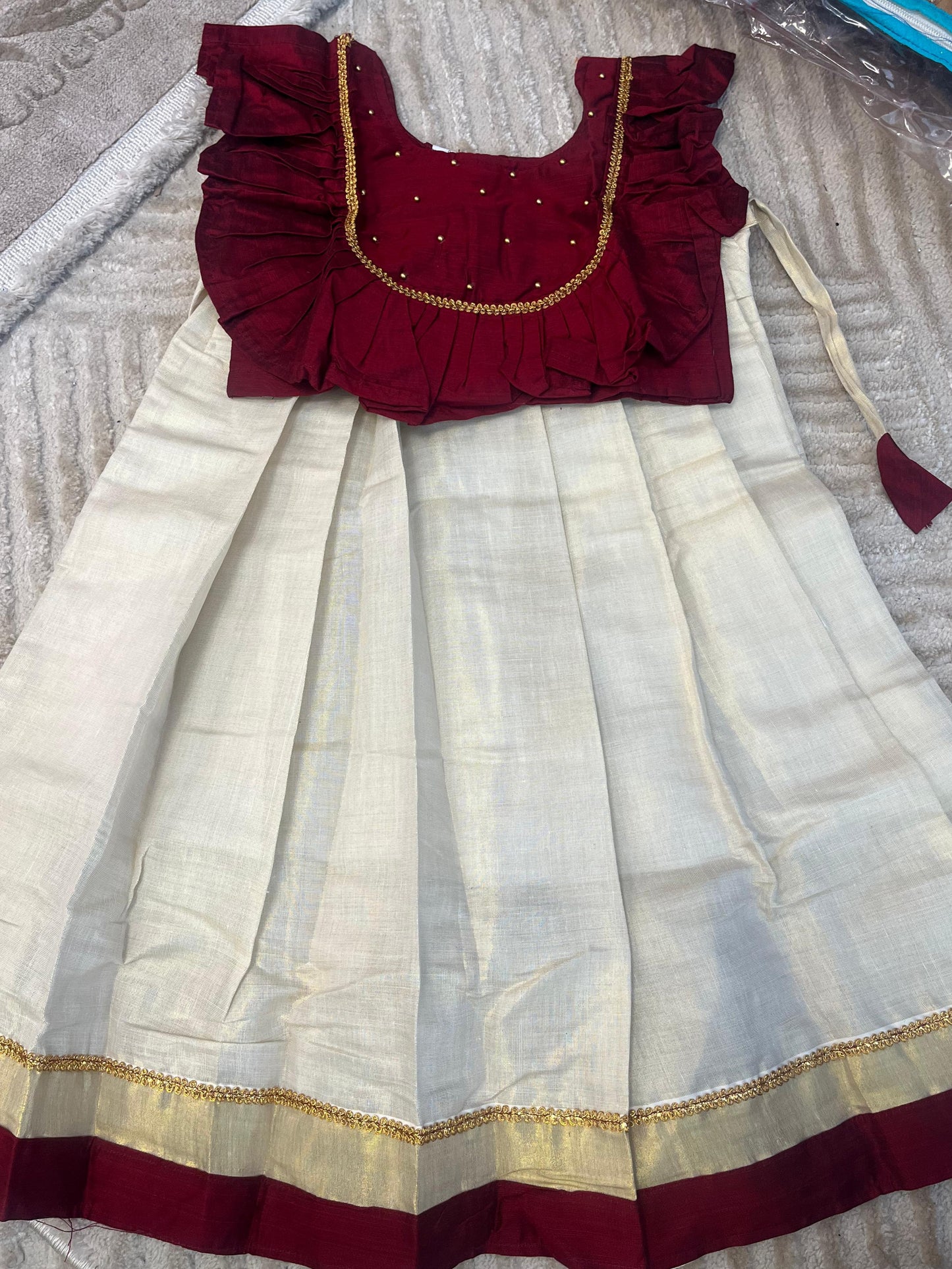 Pattu Pavadai Ruby Elegance