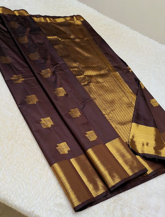 Chocolate Impériale - Kanjipuram Pattu Saree