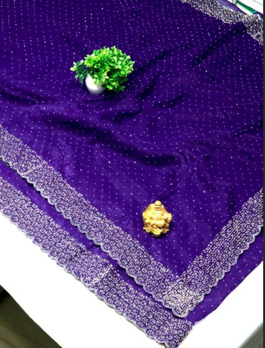 Royal Amethyst- Stone Glam Saree