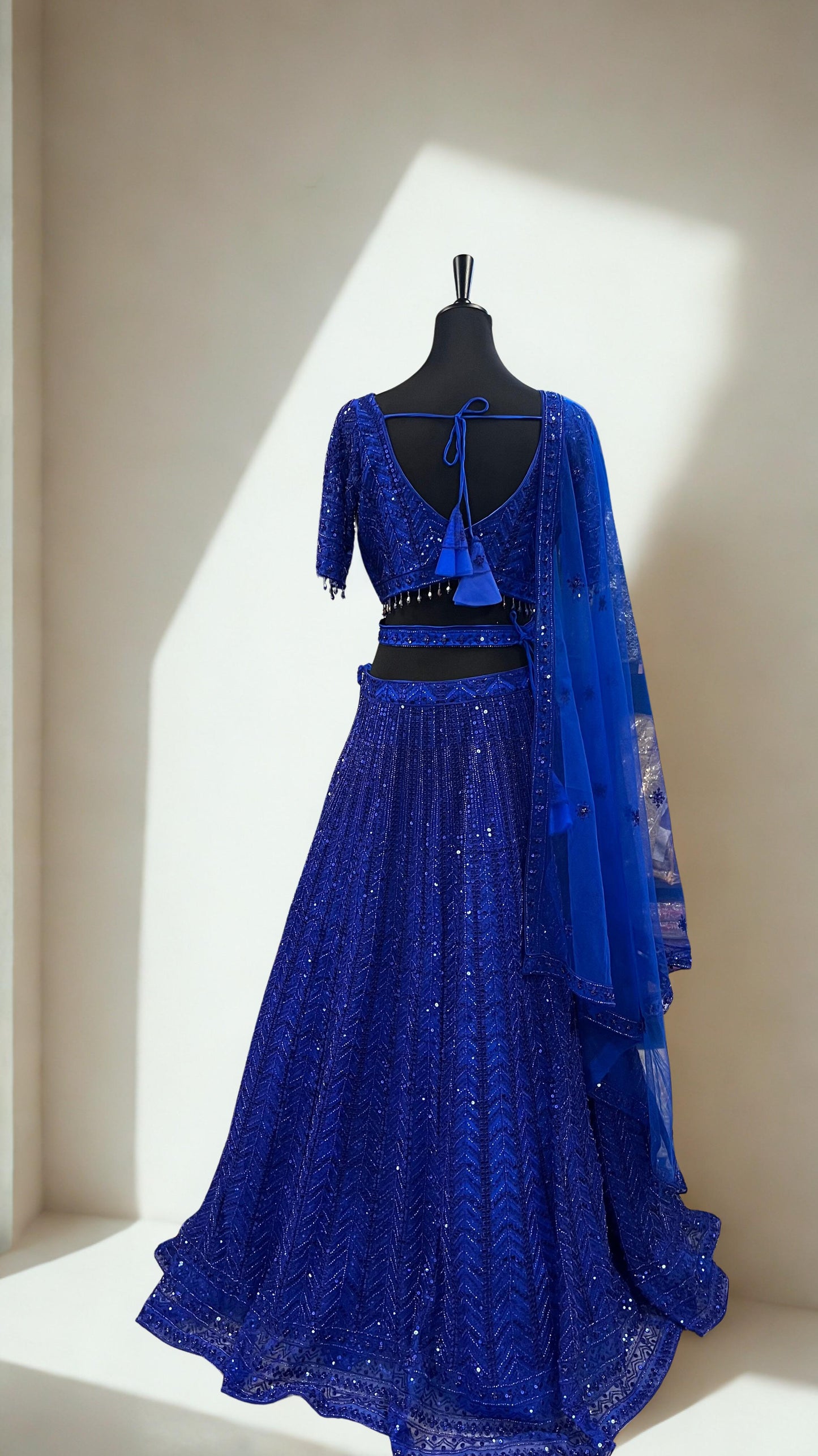 Lehenga Bleu Impérial