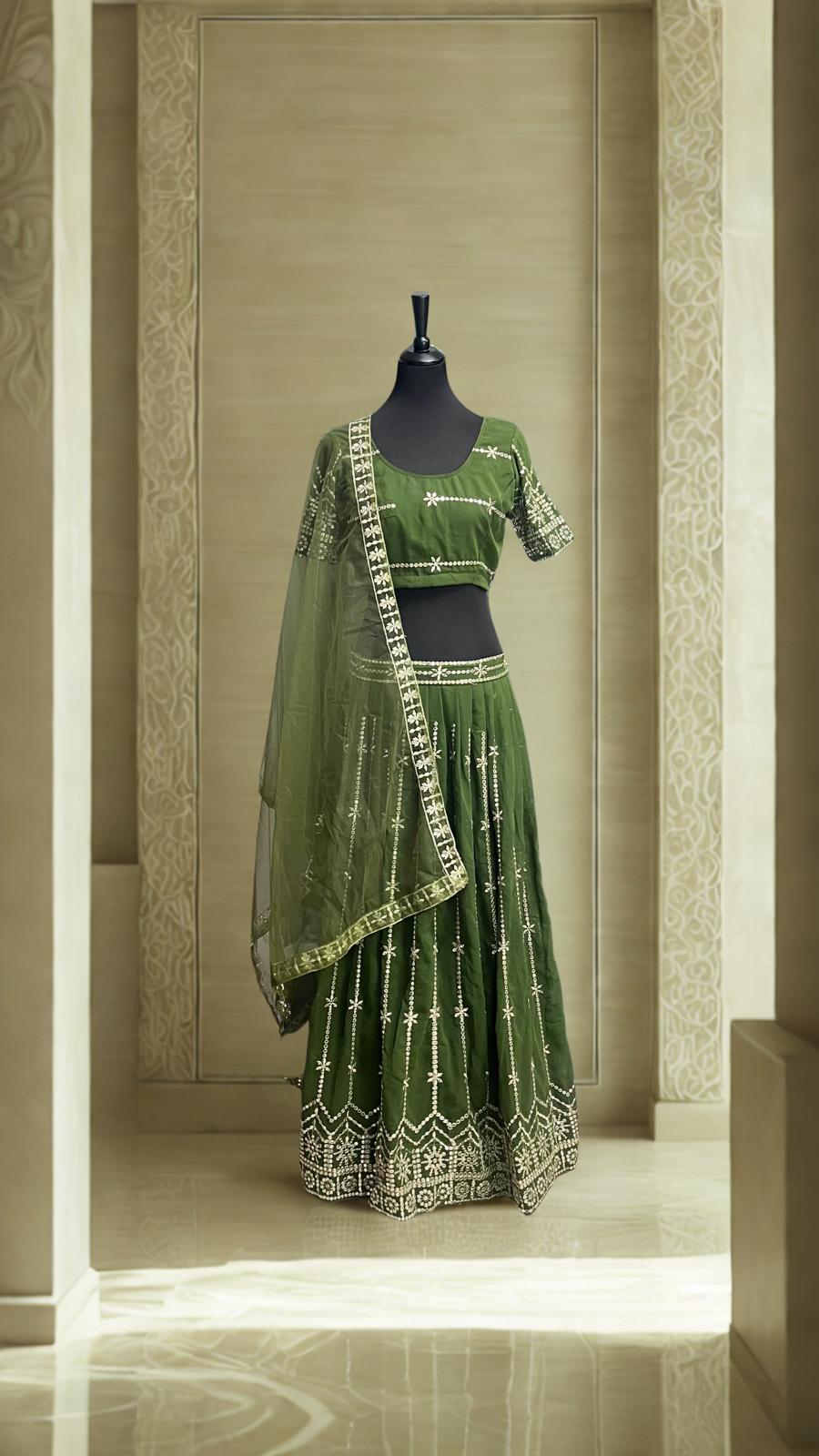 Lehenga Olive Pearl