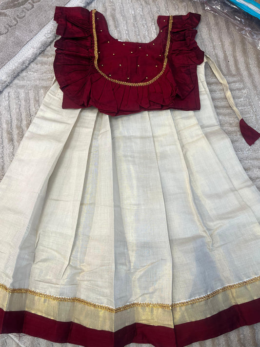 Pattu Pavadai Ruby Elegance