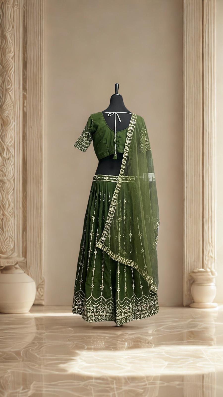Lehenga Olive Pearl