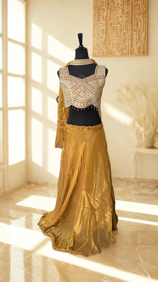 Lehenga Golden Blossom
