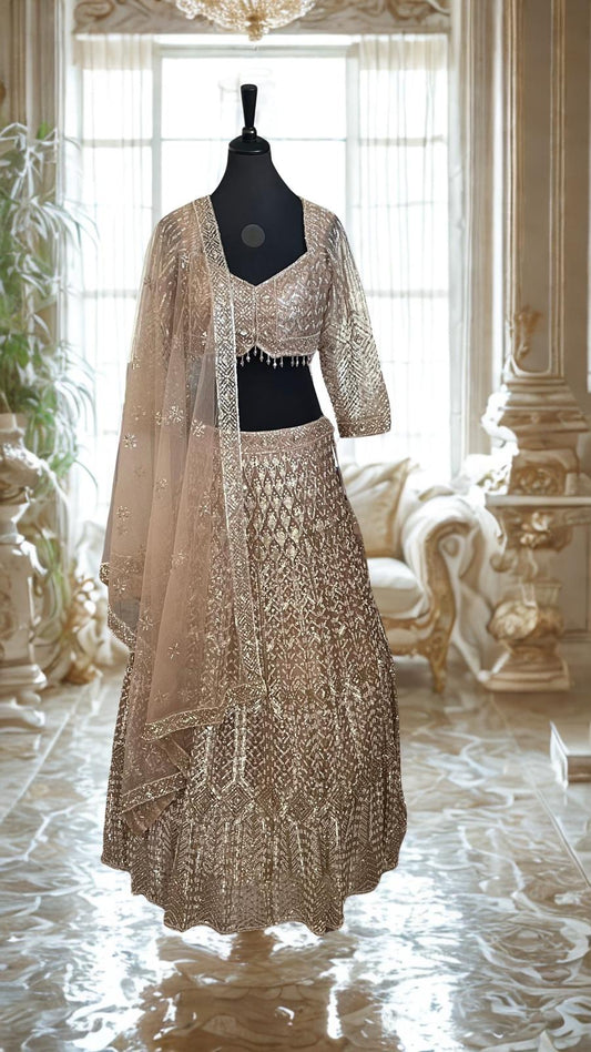 Lehenga Golden Bloom